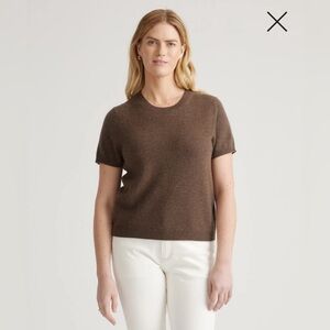 Quince Mongolian Cashmere Tee Brown XL